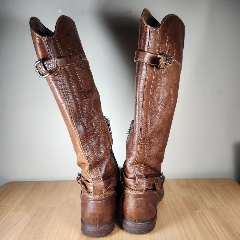 FRYE Women's Phillips Riding Boot Size 7.5 Leather Tall Western Pull On Campus - Picture 6 of 14